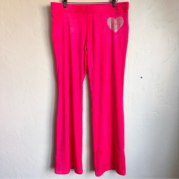 NWT‎ Juicy Couture Luxe Women Pink Velour Rhinestone Heart Track Set Size Large - Picture 6 of 15